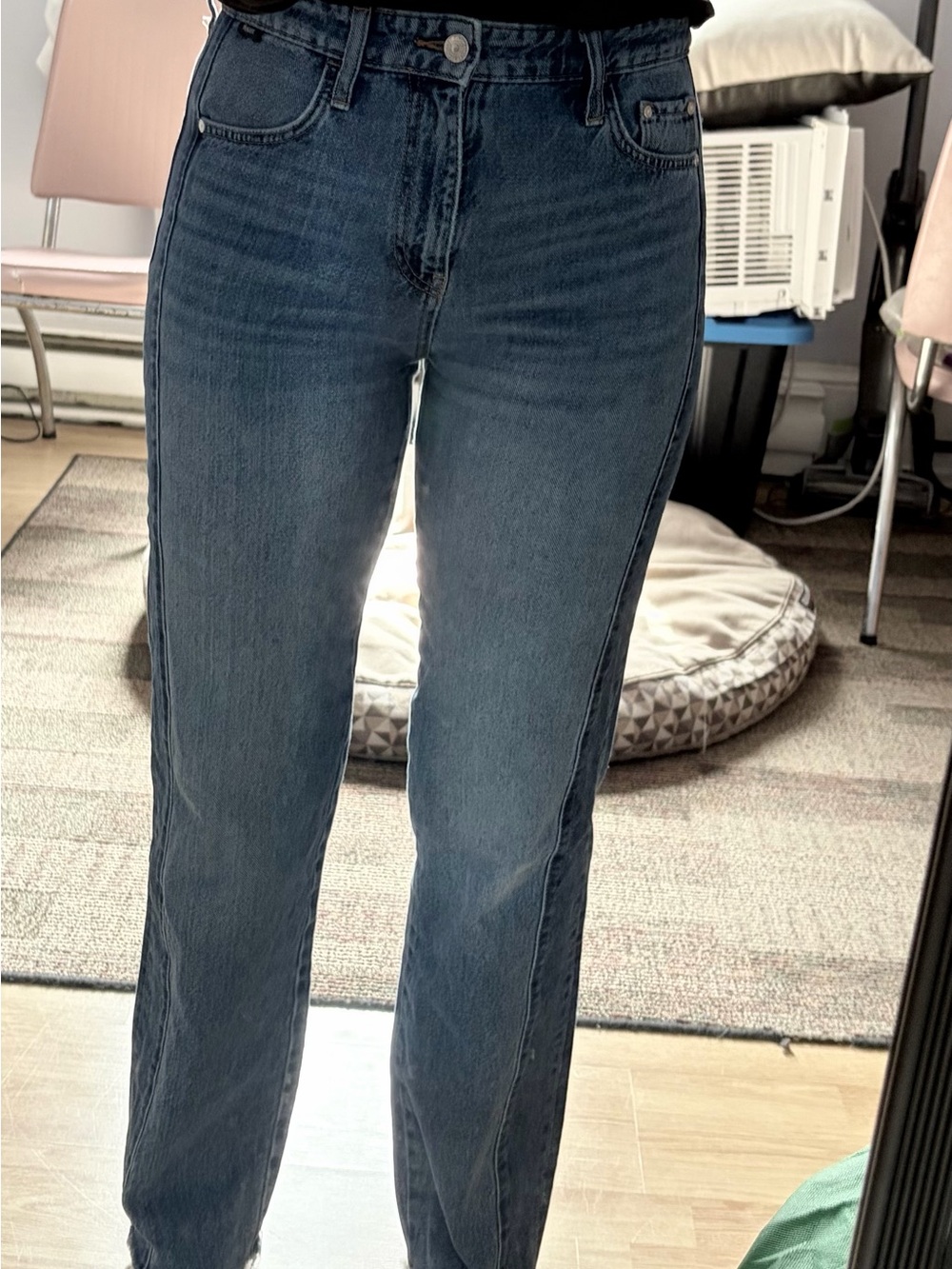 Mavi Dark Blue Straight-Leg High-Rise Jeans